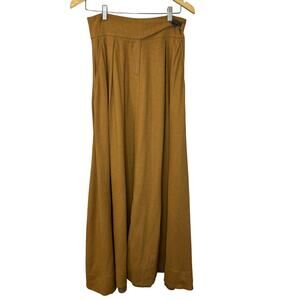 L.A.M.B Maxi A Line Maxi Skirt Tan Wool Blend Minimalist Natural Women's 4